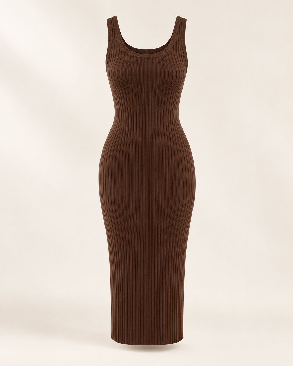 Vestido ajustado de punto acanalado