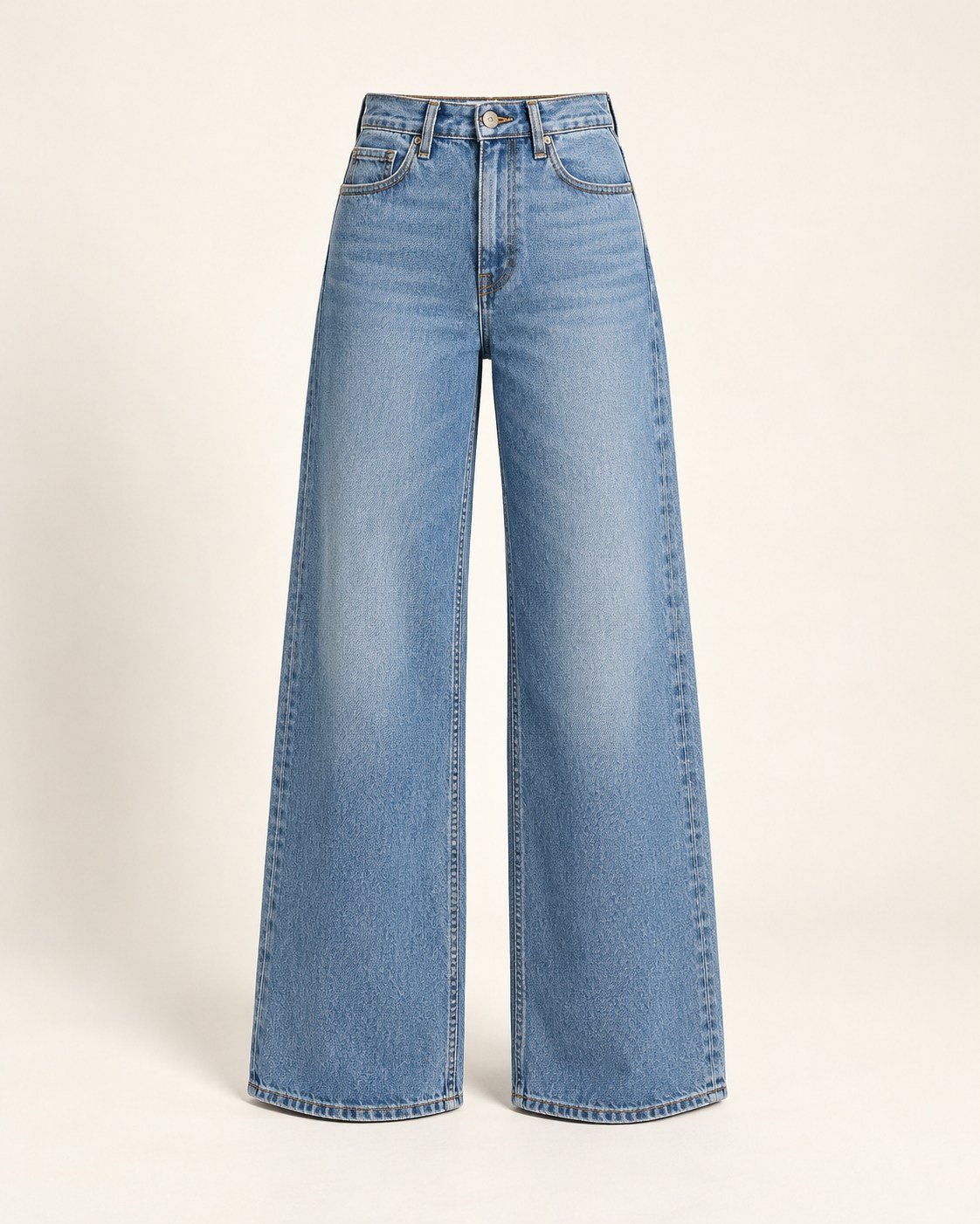 Wide-Leg Denim Jeans