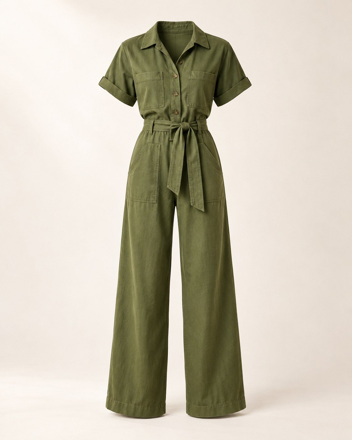 Wide-Leg Utility Jumpsuit