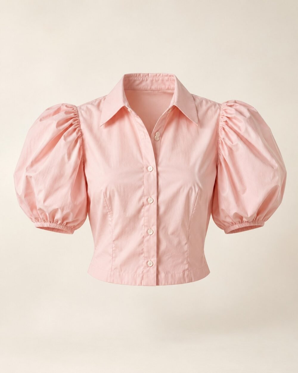Puff Sleeve Poplin Blouse