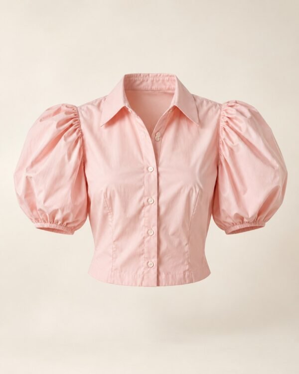 Puff Sleeve Poplin Blouse
