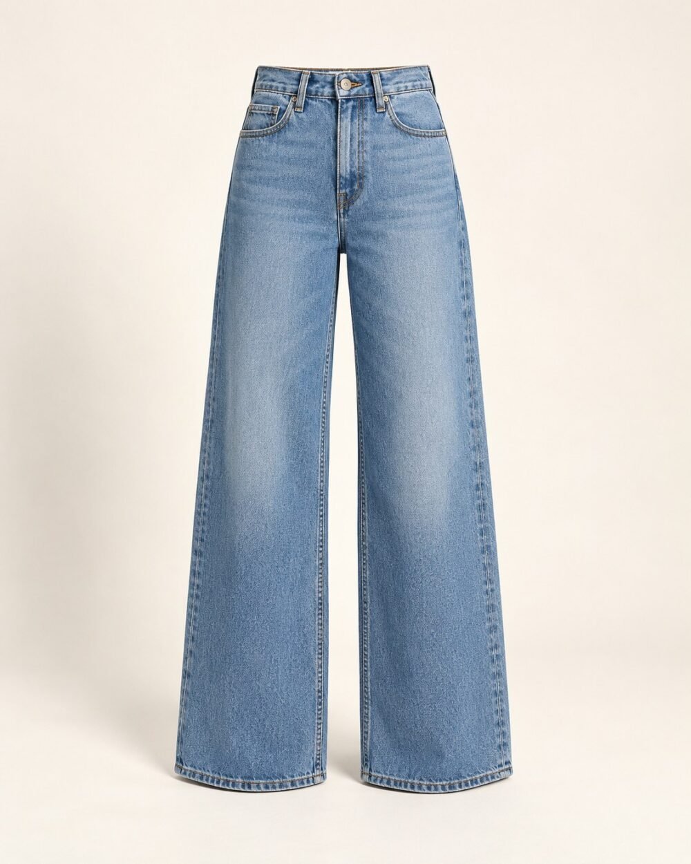 Wide-Leg Denim Jeans